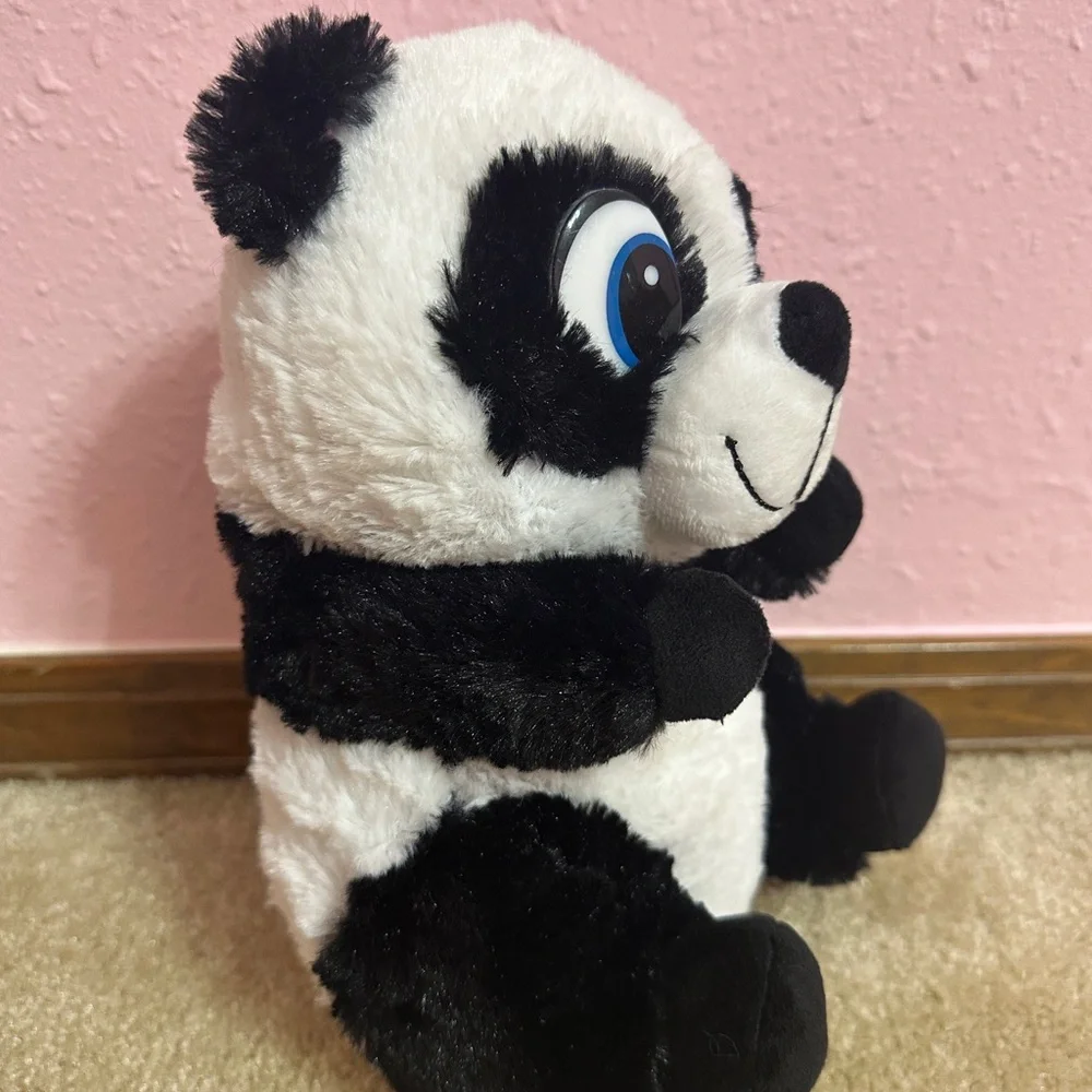 Six Flags Panda Plush Stuffed Animal Plastic Eyes 10” Kids Carnival Prize
